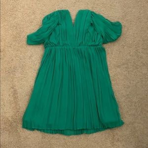 Green DO+BE off the shoulder dress